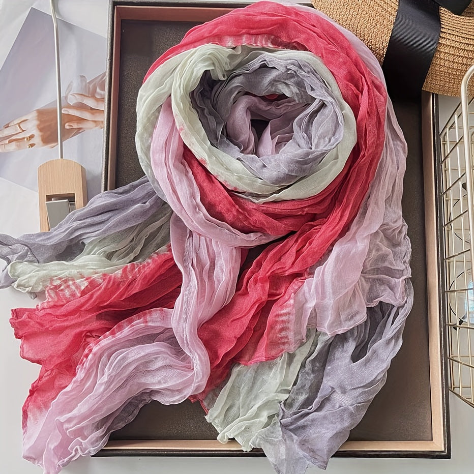 Blythe Pleated Gradient Scarf in Purple, product photo