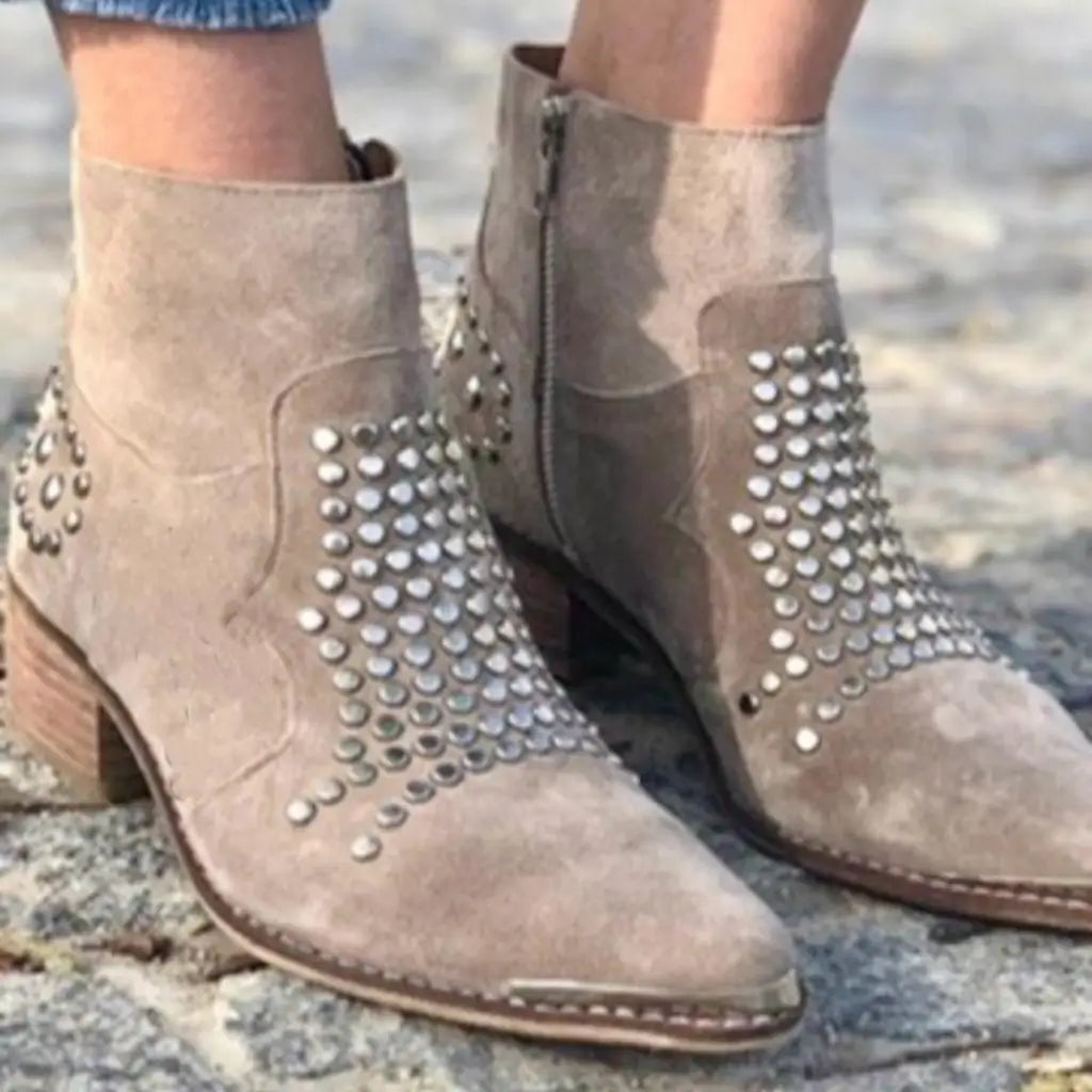 Delphine Studded Ankle Boots, front view 2
