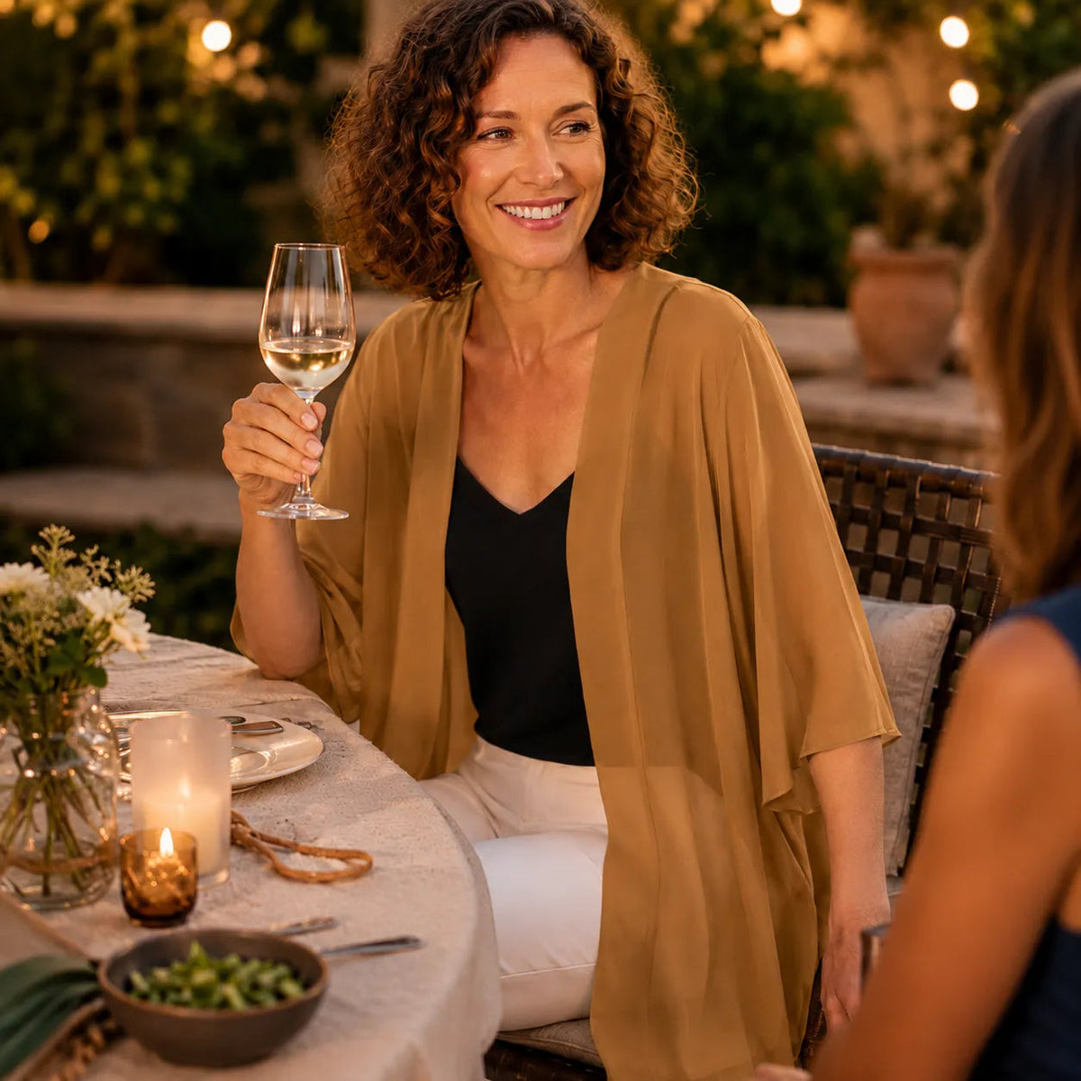 Esme Chiffon Open Cardigan, styled look