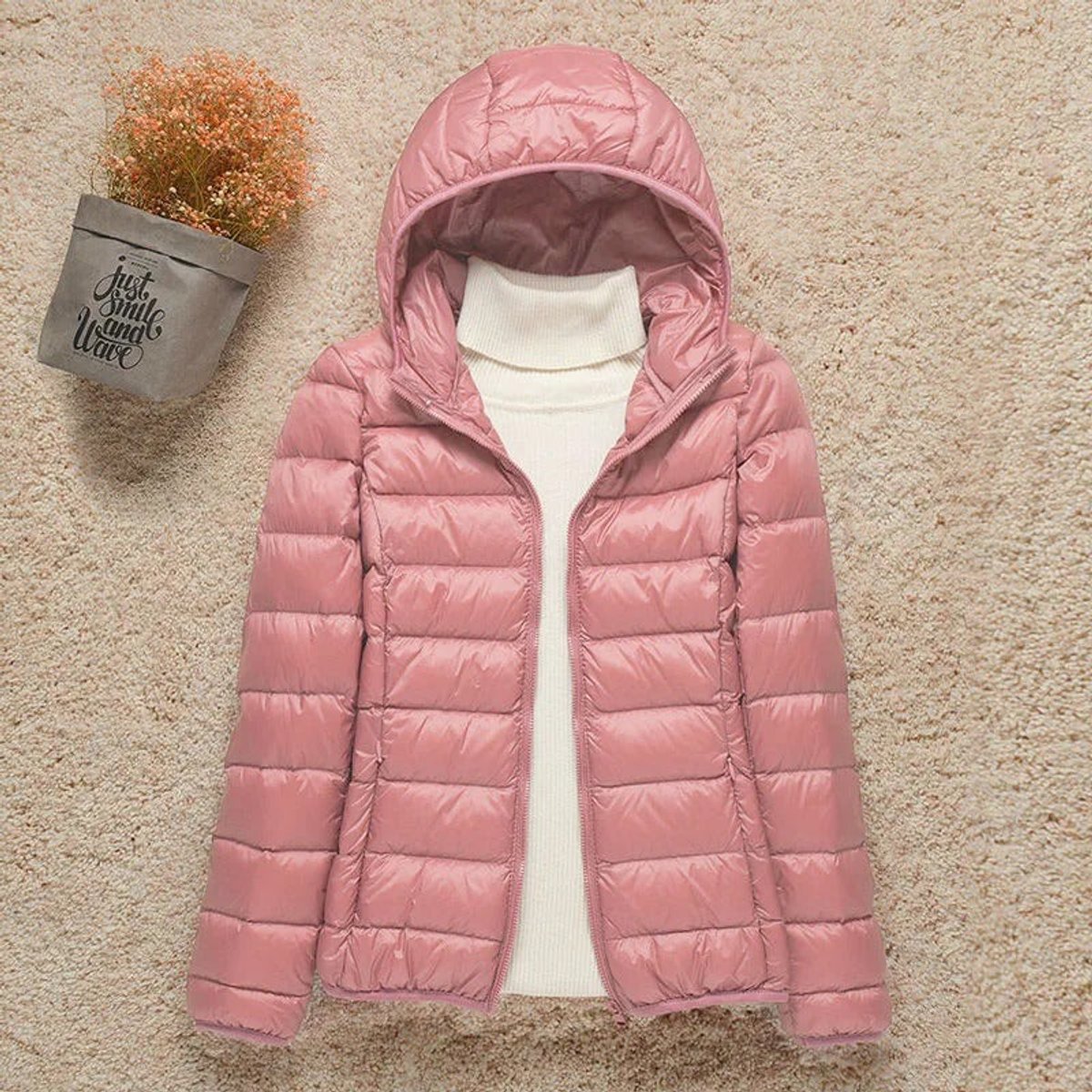 Juniper Packable Puffer Jacket in Pink, product photo