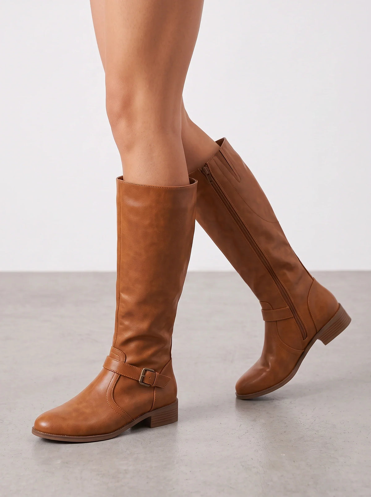 Kiera Buckle Riding Boots, front view
