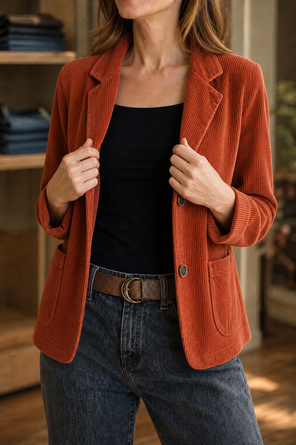 Maren Corduroy Blazer, front view