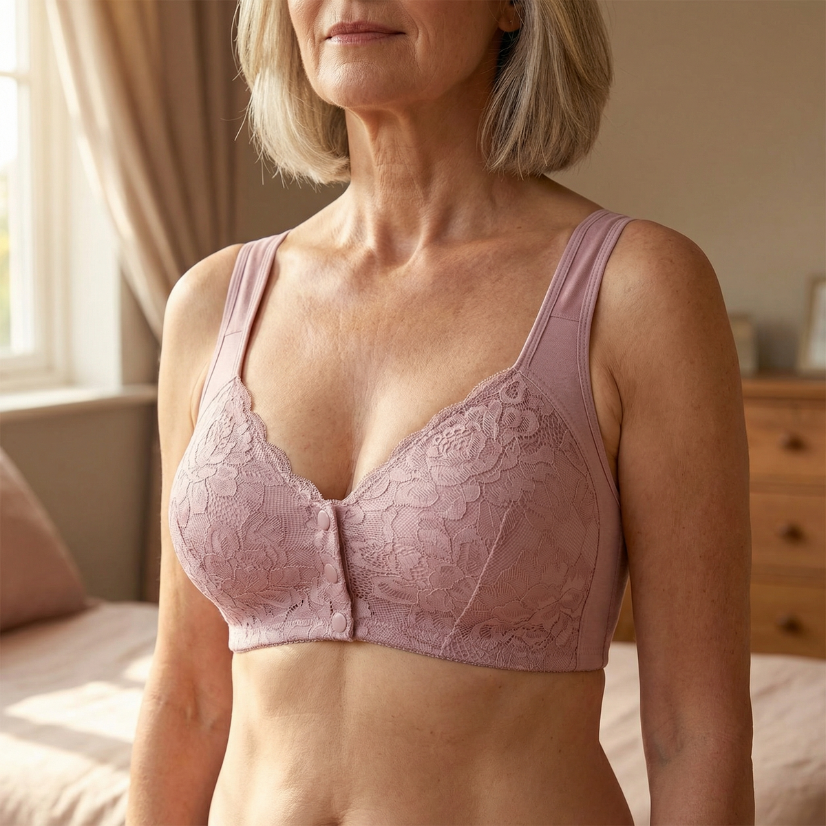 Odette Front-Snap Lace Bra, front view