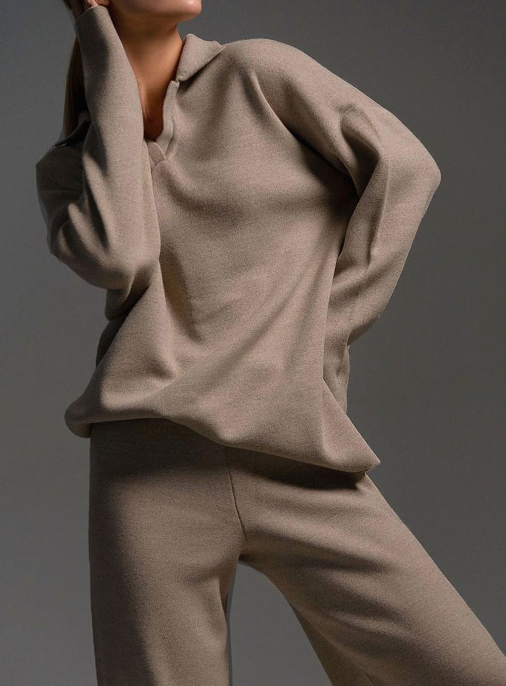 Opal Collared Lounge Set, close-up detail