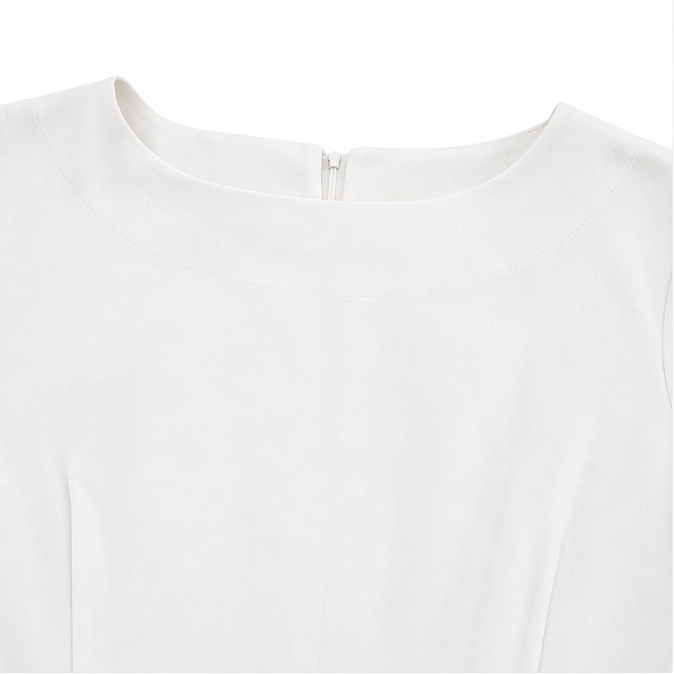 Anneliese Pearl-Sleeve Midi Dress, close-up detail
