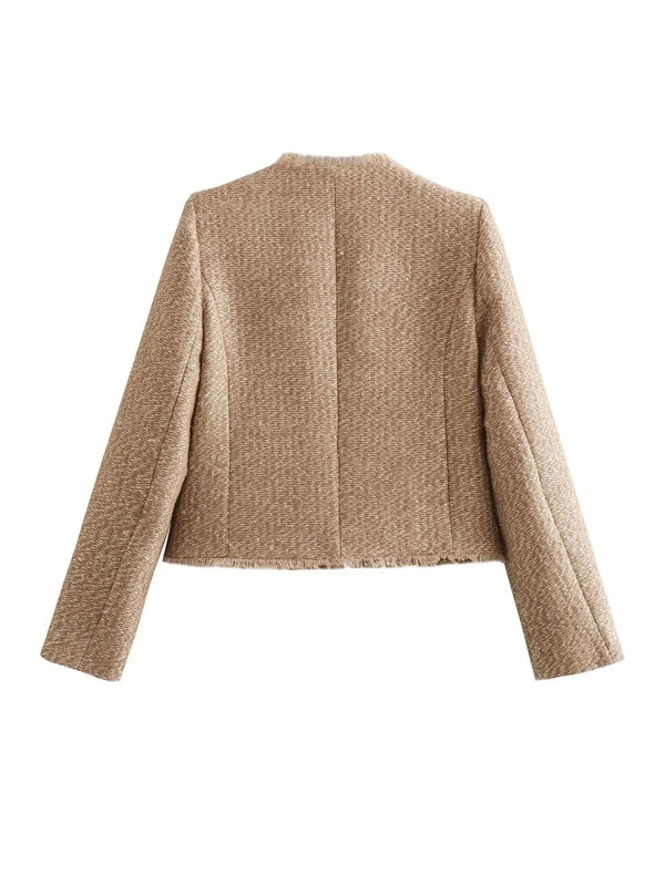 Beatrix Cropped Collarless Jacket, product photo