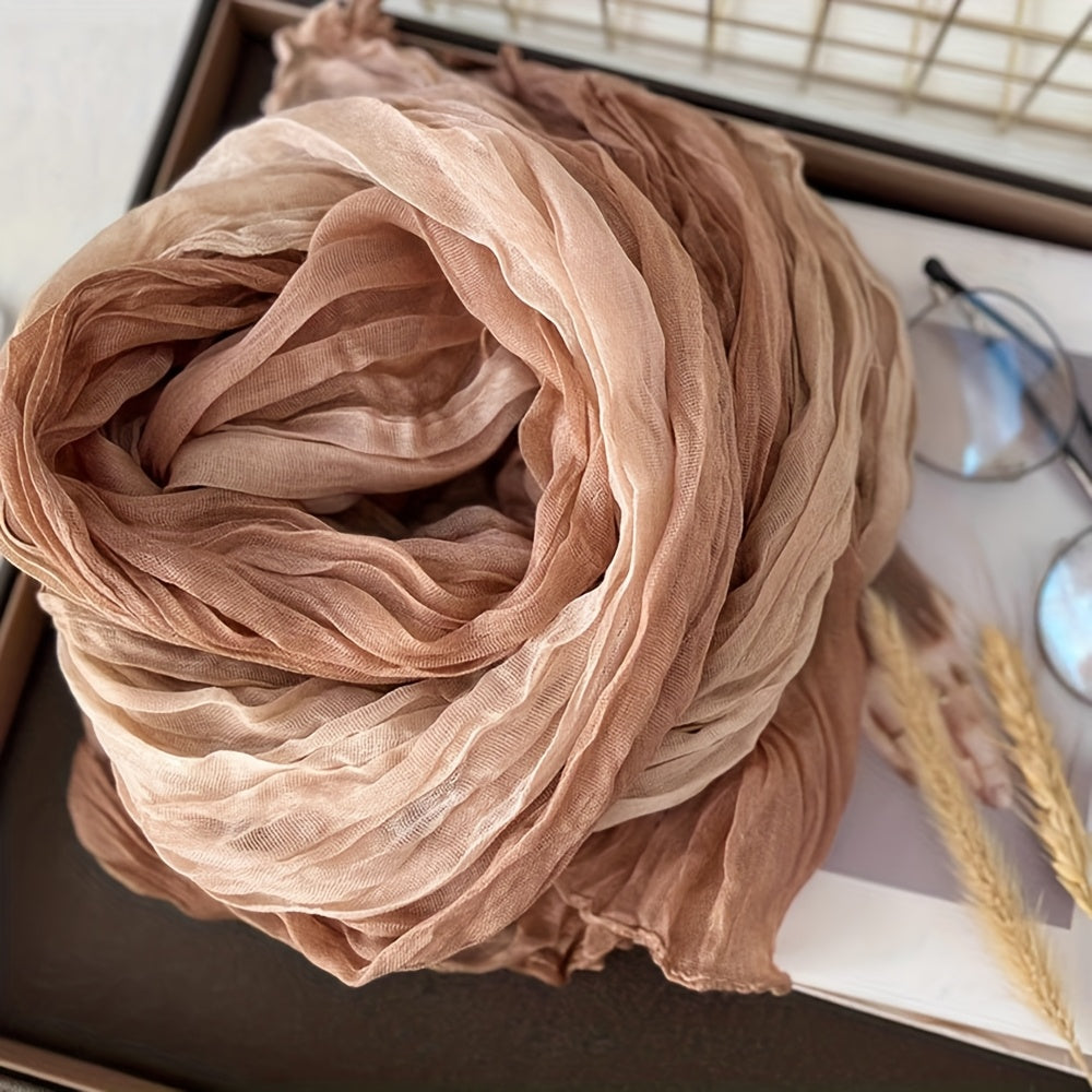 Blythe Pleated Gradient Scarf in Beige, product photo