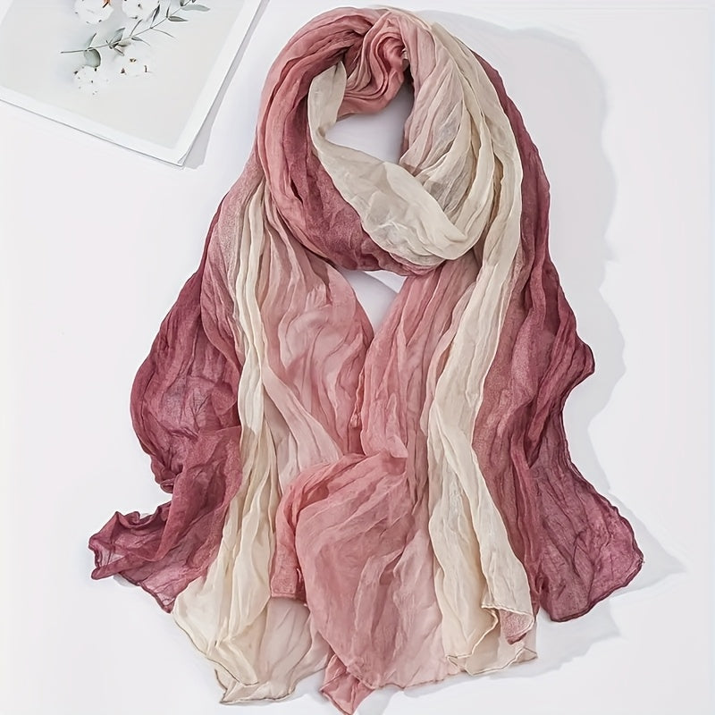 Blythe Pleated Gradient Scarf in Pink, product photo