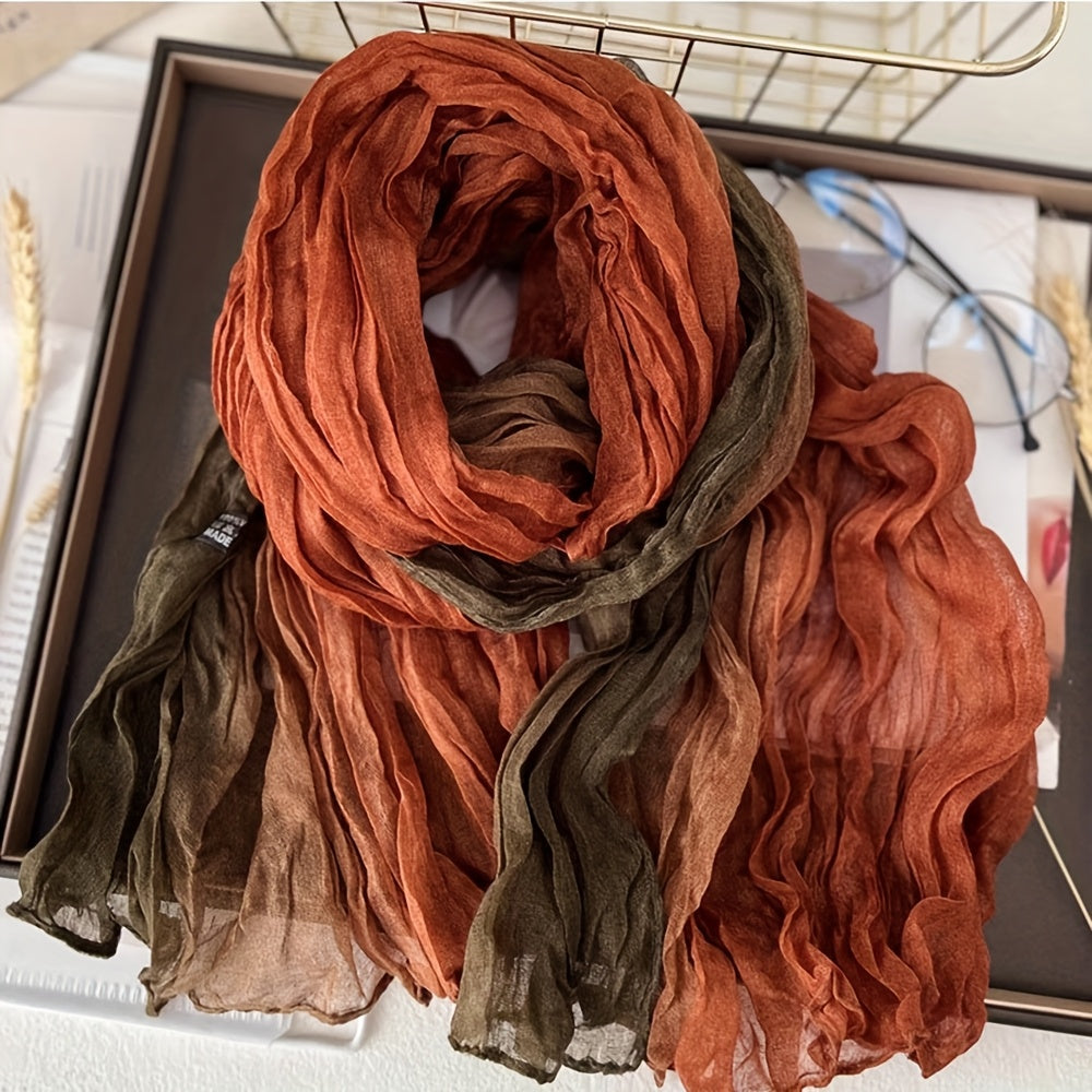 Blythe Pleated Gradient Scarf in Red, product photo