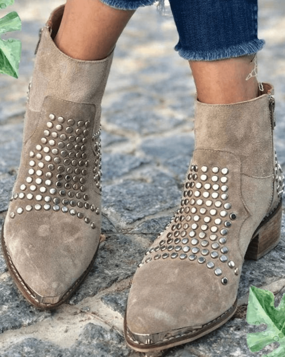 Delphine Studded Ankle Boots, front view