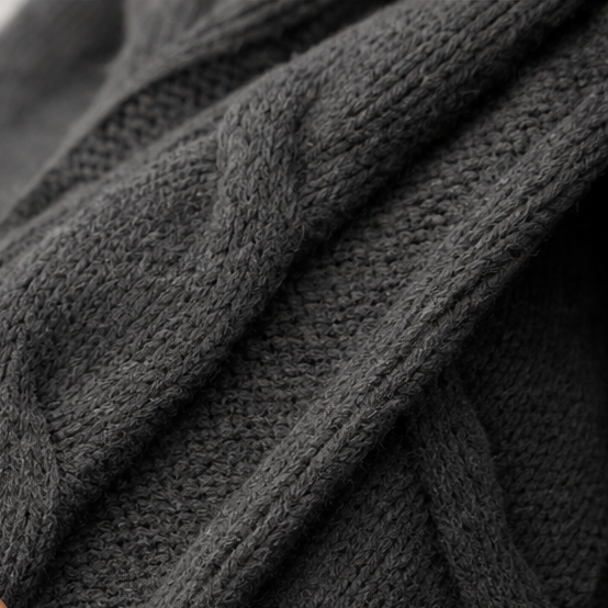 Imogen Hooded Cable-Knit Cardigan, close-up detail 2