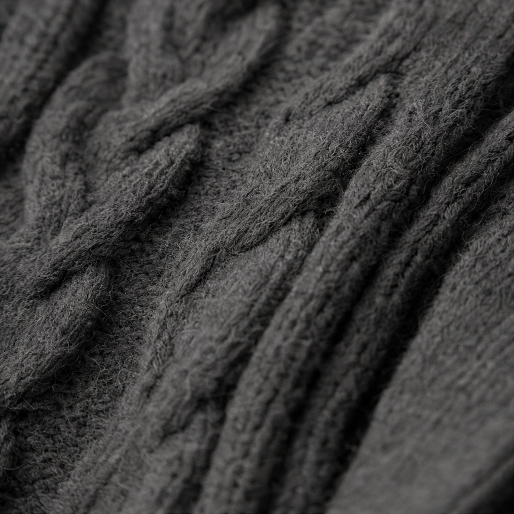 Imogen Hooded Cable-Knit Cardigan, close-up detail 3