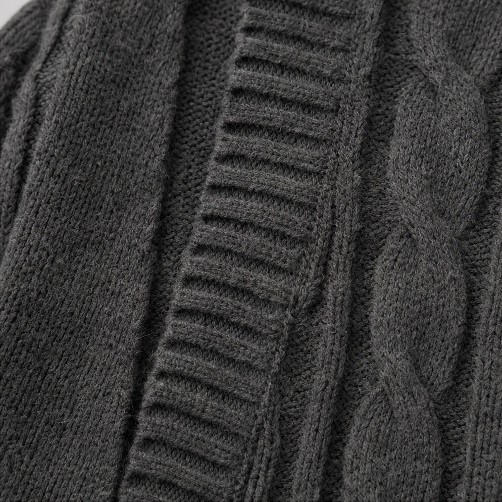Imogen Hooded Cable-Knit Cardigan, close-up detail 4