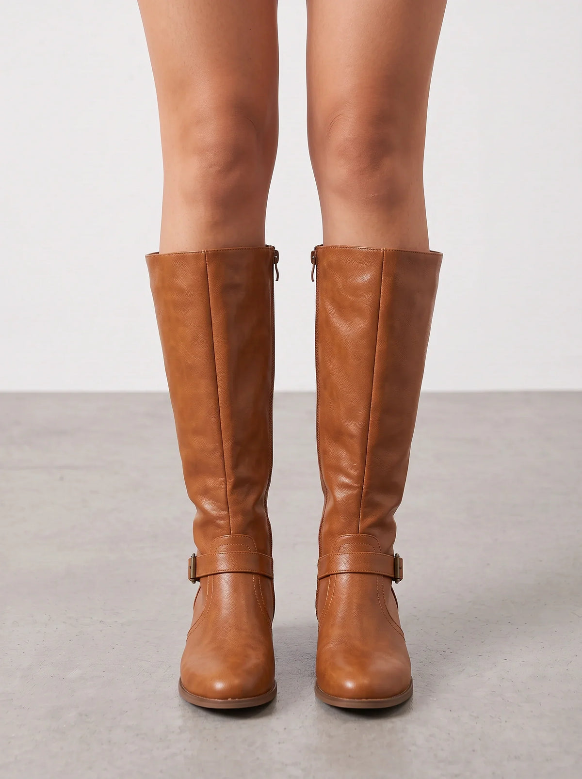 Kiera Buckle Riding Boots, front view 3