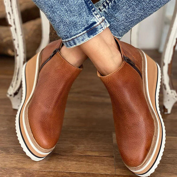 Petra Waterproof Ankle Boots in Brown, front view