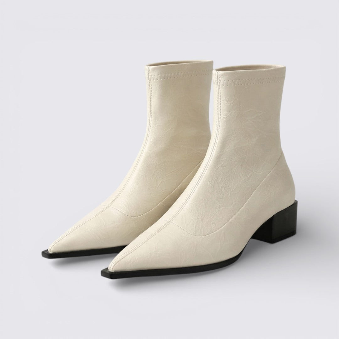 Ursula Metallic Ankle Boots in Cream, product photo